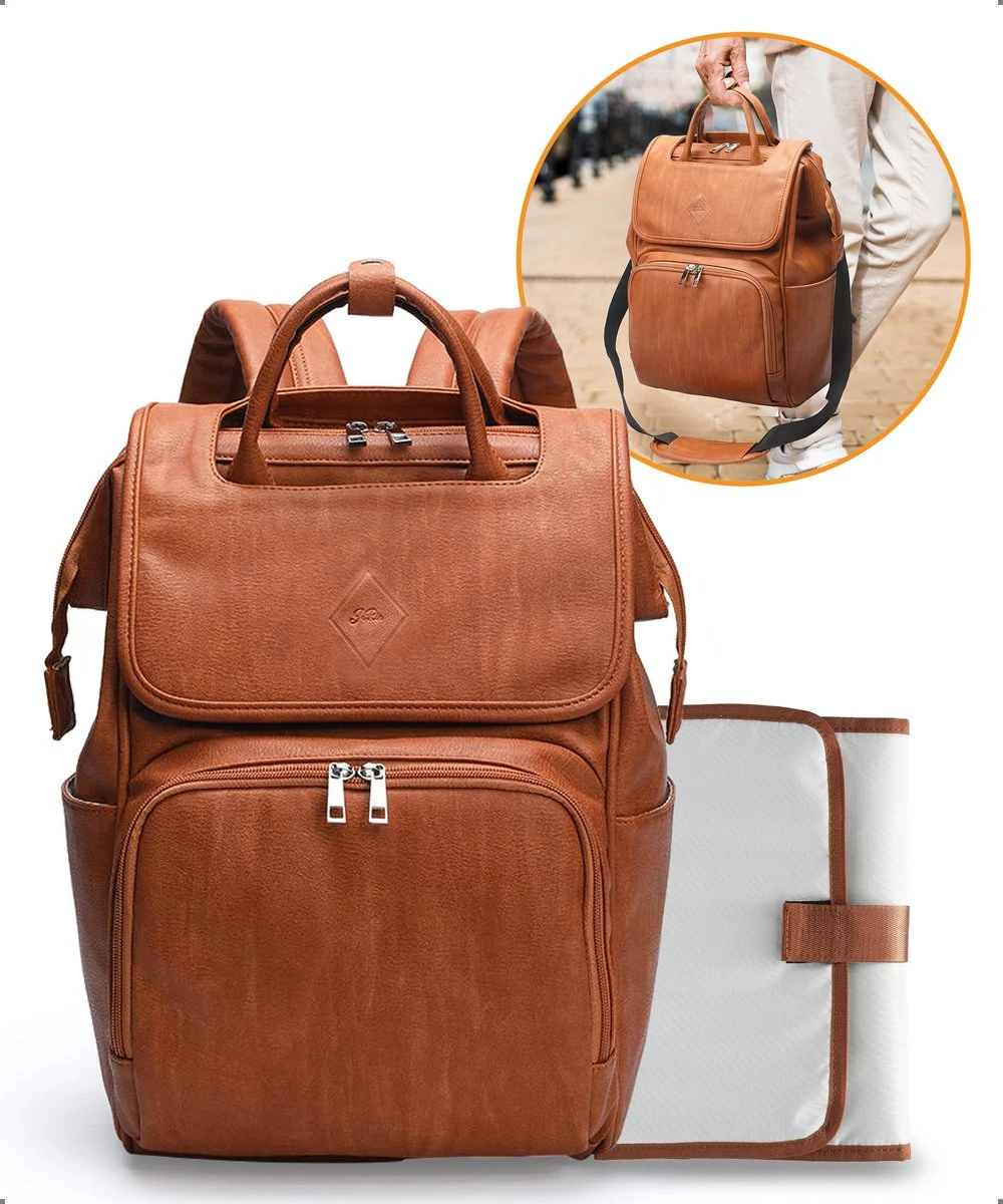 JeRie Luiertas rugzak – Verschoonmatje – Verzorgingstas – Luiertassen – Met kinderwagen haken - Bruin JeRie Luiertas Rugzak – Verschoonmatje – Verzorgingstas – Luiertassen – Met Kinderwagen Haken - Bruin -Baby Verzorging 1000x1200 2