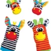 Playgro Pols- En Voetrammelaarset Zebra & Giraf - Set Van 4 Stuks, 2 Polsbandjes En 2 Rammelsokjes -Baby Verzorging 1029x1200