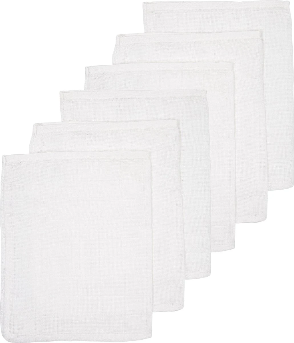 Meyco hydrofiele biologische washandjes Uni - 6-pack - Wit Meyco Hydrofiele Biologische Washandjes Uni - 6-pack - Wit -Baby Verzorging 1030x1200 3