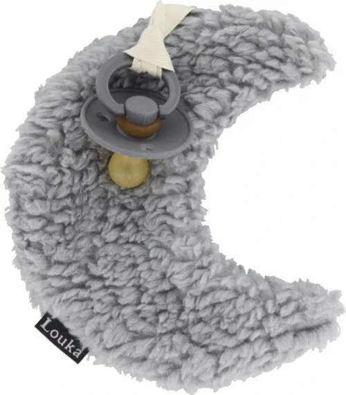 Louka Speendoekje Maan Blauw Grijs - Teddy Katoen - Meisje - Jongen - Speenknuffel - Excl. Bibs Speen