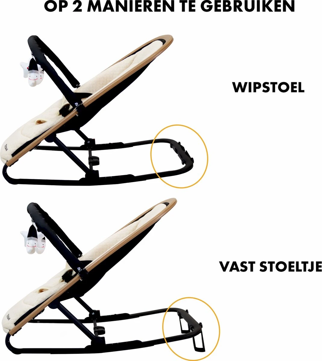 Deryan Rocker Wipstoel - Luxe 2-in-1 - Nougat/Cream Deryan Rocker Wipstoel - Luxe 2-in-1 - Nougat/Cream -Baby Verzorging 1069x1200 5
