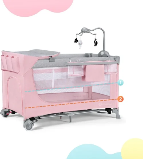 Kinderkraft Campingbed - Leody Met Accessoires - Roze -Baby Verzorging 1082x1200 2