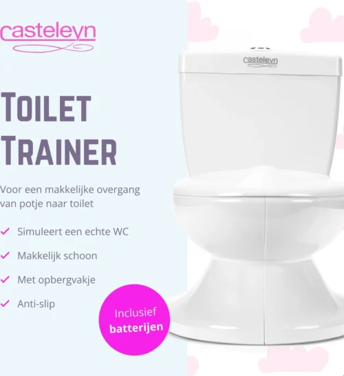 Casteleyn - Plaspotje - WC Potje - Toilet Trainer - Kinder Toilet - Met Geluid - Tot 21KG - Wit -Baby Verzorging 1100x1200