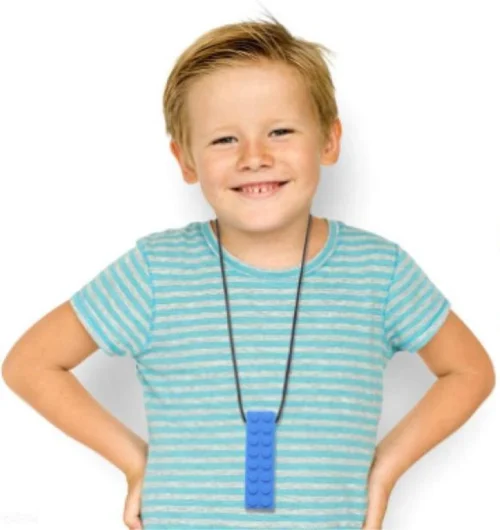 Bijtketting - Kauwketting | Bouwblokje Patroon Oranje -Baby Verzorging 1133x1200