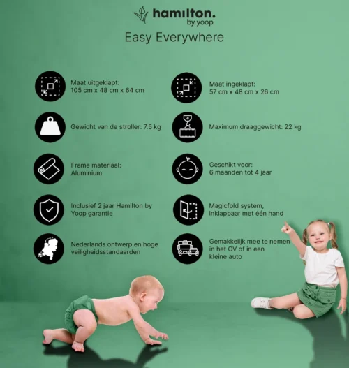 Hamilton By Yoop X1 Plus Buggy – Nieuw, Hoger, Uitgebreider 2023 Model – Premium Stroller Met One Hand Folding Technologie – Grijs – Lichte, Verstelbare En Wendbare Kinderwagen Met Vele Gemakken -Baby Verzorging 1139x1200 9