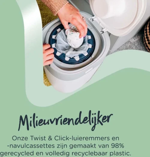 Tommee Tippee Milieuvriendelijke Twist & Click Luieremmer - Met 6 Navulcassettes - Wit -Baby Verzorging 1150x1200 2