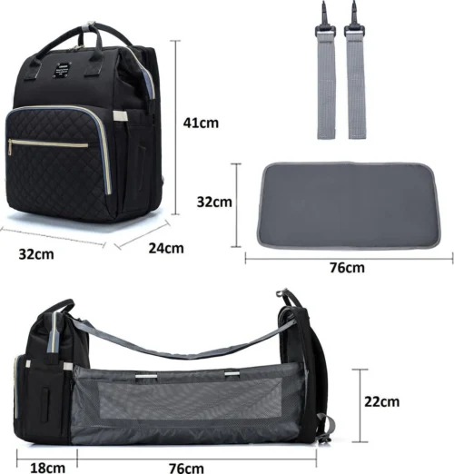 Luiertas - Multifuctioneel Luiertas 3 In 1 - Met Babybedje - Met Verschoningsmatje - Zwart - Met Usb - Met Verdikt Matras 9 Luiertas - Multifuctioneel Luiertas 3 In 1 - Met Babybedje - Met Verschoningsmatje - Zwart - Met Usb - Met Verdikt Matras -Baby Verzorging 1150x1200