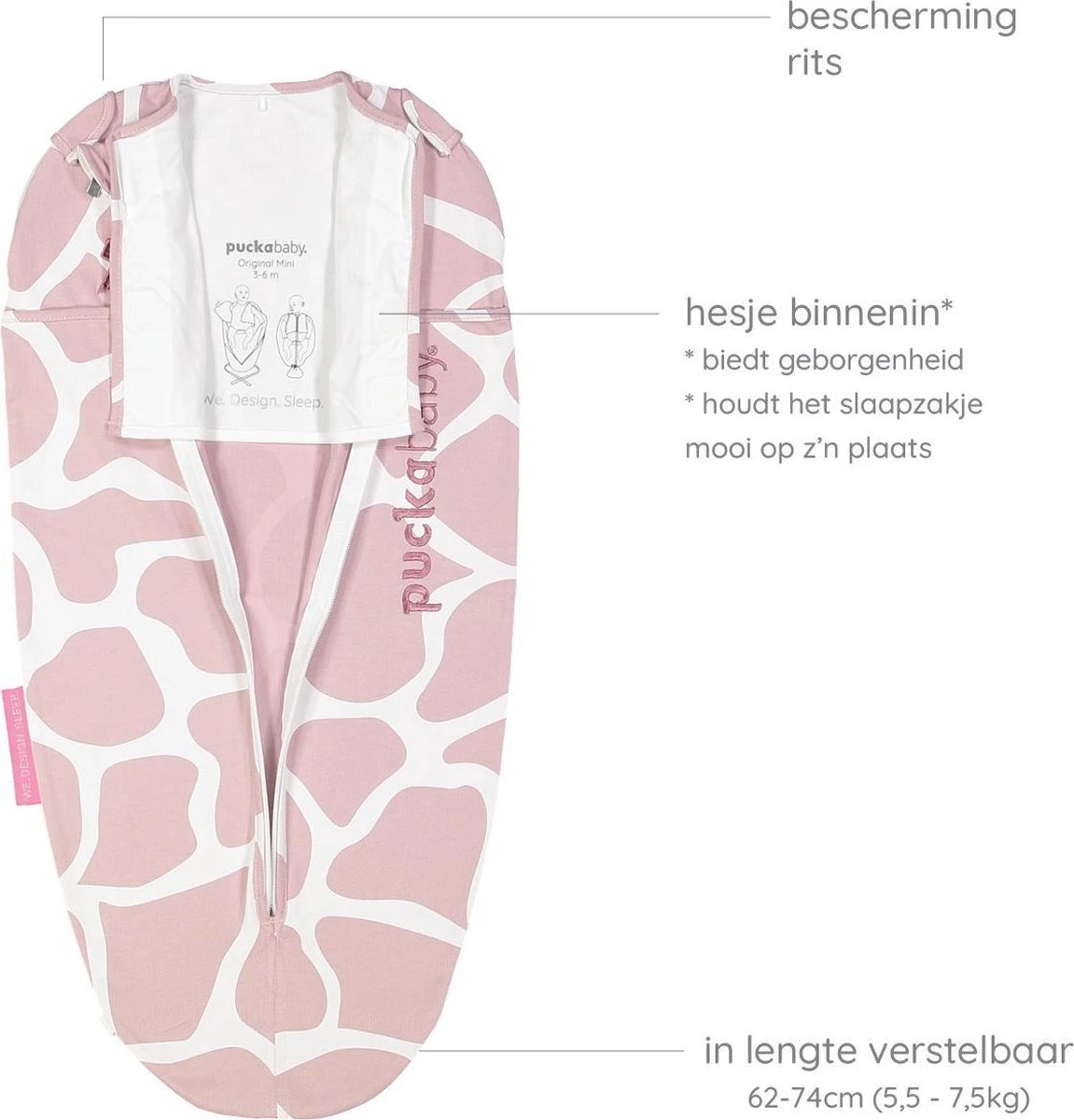 Puckababy inbakerslaapzak Original Mini 3-6 maanden - Giraph Candy Puckababy Inbakerslaapzak Original Mini 3-6 Maanden - Giraph Candy -Baby Verzorging 1151x1200 7