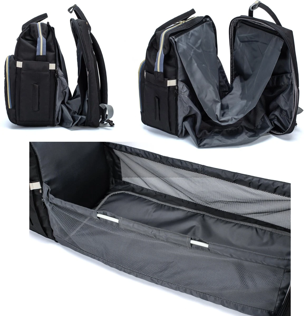 Luiertas - Multifuctioneel luiertas 3 In 1 - Met Babybedje - Met Verschoningsmatje - Zwart - Met Usb - Met Verdikt Matras Luiertas - Multifuctioneel Luiertas 3 In 1 - Met Babybedje - Met Verschoningsmatje - Zwart - Met Usb - Met Verdikt Matras -Baby Verzorging 1153x1200 4