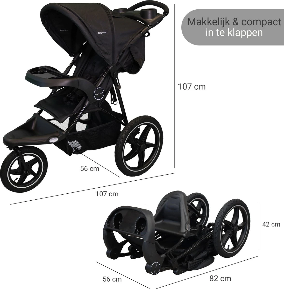 Babyphant Luxe Yasmin hardloop kinderwagen – Jogging buggy - runner Babyphant Luxe Yasmin Hardloop Kinderwagen – Jogging Buggy - Runner -Baby Verzorging 1176x1200 1