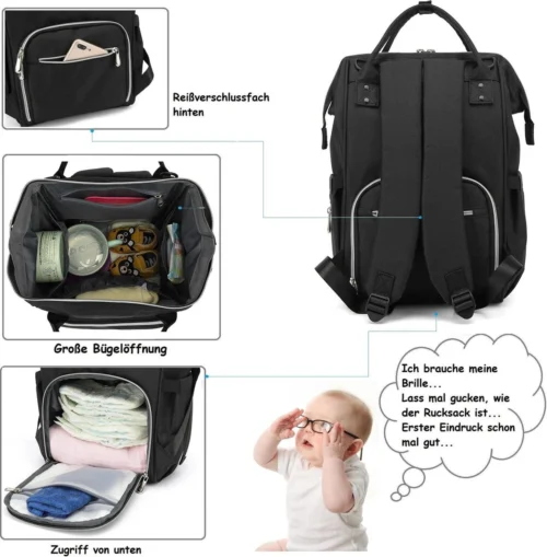 Massi Miliano Luiertas Unisex Zwart (M-22003-6) -Baby Verzorging 1179x1200 1