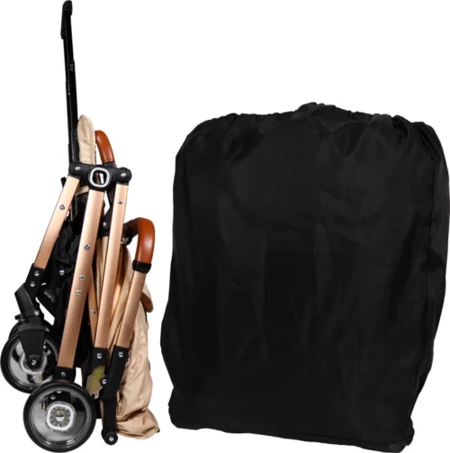 Ding Vivo Wandelwagen - Beige/Rose - Inklapbare Buggy - Inclusief Boodschappenmandje En Zonnekap -Baby Verzorging 1193x1200 6