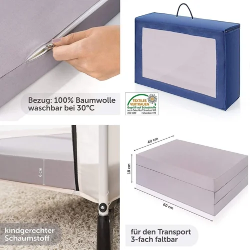 Hauck Dream N Play Plus Campingbedje Set - Met Matras En Muggennet - Navy -Baby Verzorging 1198x1200 3