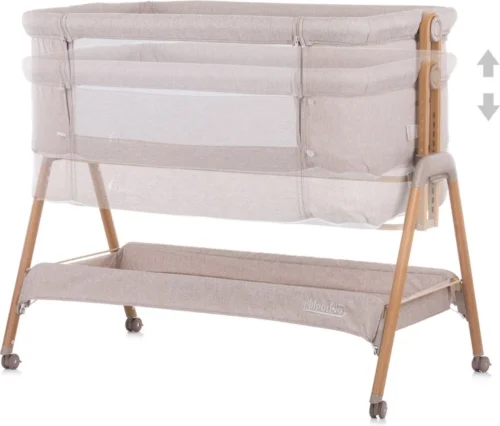 Co-Sleeper Chipolino Wieg KOSSD0212MO Sweet Dreams Mocca/Wood Incl. Wielen -Baby Verzorging 1200x1023 2