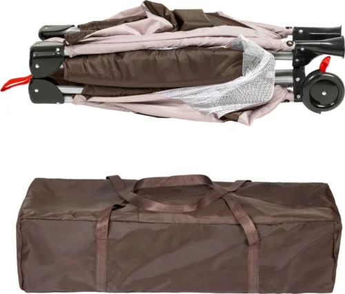 Tectake - Reisbedje Babybed Campingbed Dodo - 132x75x104cm Incl. Aankleedkussen En Draagtas - Bruin - 402203 -Baby Verzorging 1200x1023