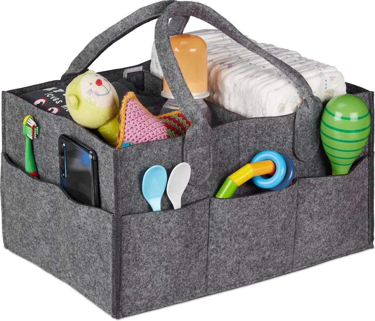 Relaxdays luiertas baby - verzorgingstas vilt - organizer luiers - uitneembare schotjes - Lichtgrijs Relaxdays Luiertas Baby - Verzorgingstas Vilt - Organizer Luiers - Uitneembare Schotjes - Lichtgrijs -Baby Verzorging 1200x1028 1