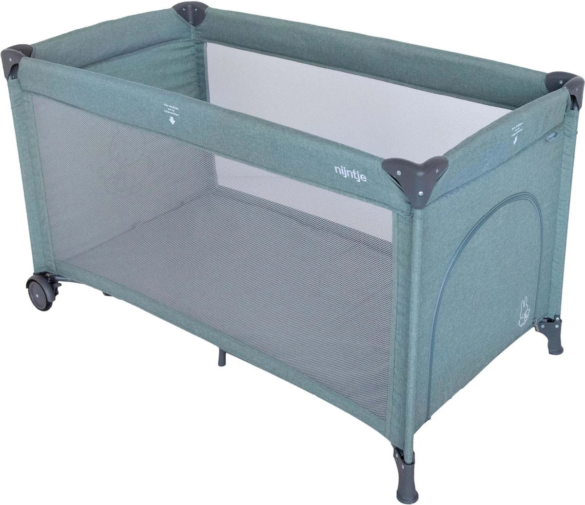 Prénatal Luxe Campingbedje met Bodemmatras - Inclusief Draagtas - Inklapbaar Baby Campingbed - Met Wieltjes en Kruipluik - 120 x 60 cm - Groen Melange / Nijntje Prénatal Luxe Campingbedje Met Bodemmatras - Inclusief Draagtas - Inklapbaar Baby Campingbed - Met Wieltjes En Kruipluik - 120 X 60 Cm - Groen Melange / Nijntje -Baby Verzorging