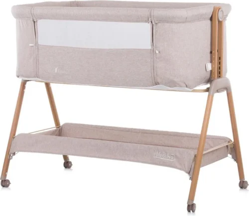 Co-Sleeper Chipolino Wieg KOSSD0212MO Sweet Dreams Mocca/Wood Incl. Wielen