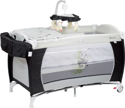 Campingbed BabyGO Sleeper DeLuxe Zwart (incl. Bodemverhoger)