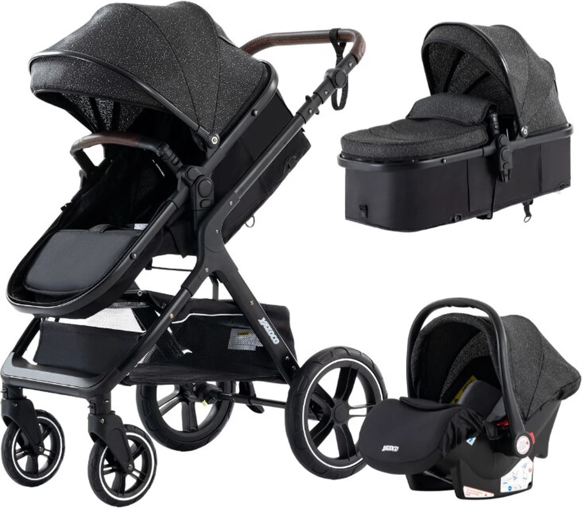 Loft Home Luxe 3-in-1 Kinderwagen - Wandelwagen - Autostoeltje - Buggy - Inklapbaar - Zwart - 0-36 Maanden Loft Home Luxe 3-in-1 Kinderwagen - Wandelwagen - Autostoeltje - Buggy - Inklapbaar - Zwart - 0-36 Maanden -Baby Verzorging