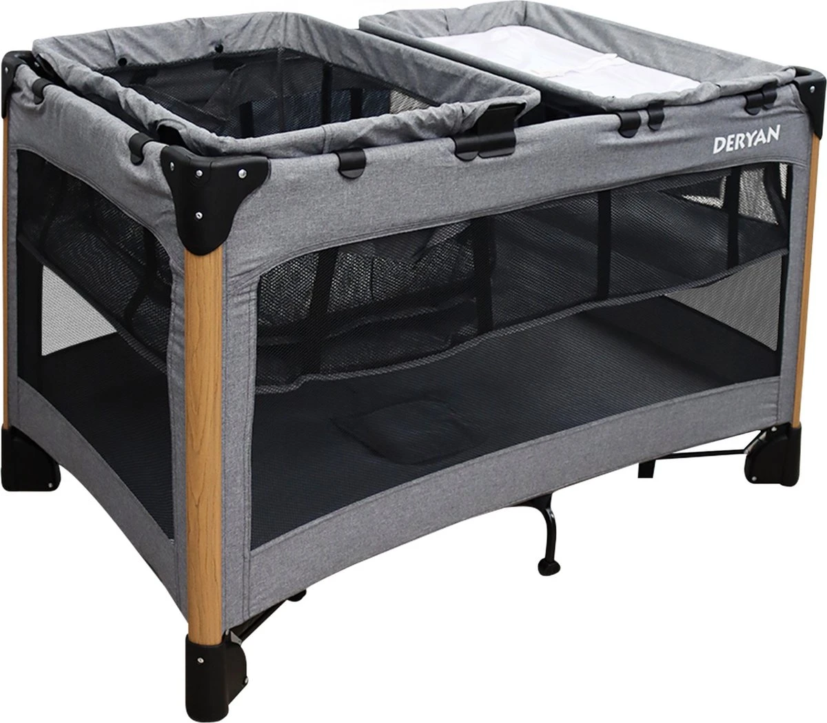 Deryan Luxe Campingbed Compleet - 120x60cm - Bodemverhoger - Verschoonblad - Opbergmand - Grijs Deryan Luxe Campingbed Compleet - 120x60cm - Bodemverhoger - Verschoonblad - Opbergmand - Grijs -Baby Verzorging 1200x1049 2