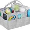Relaxdays Luiertas Baby - Verzorgingstas Vilt - Organizer Luiers - Uitneembare Schotjes - Lichtgrijs -Baby Verzorging 1200x1052