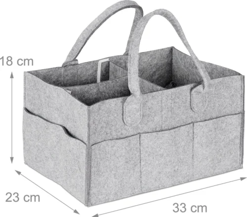 Relaxdays Luiertas Baby - Verzorgingstas Vilt - Organizer Luiers - Uitneembare Schotjes - Lichtgrijs 6 Relaxdays Luiertas Baby - Verzorgingstas Vilt - Organizer Luiers - Uitneembare Schotjes - Lichtgrijs -Baby Verzorging 1200x1057