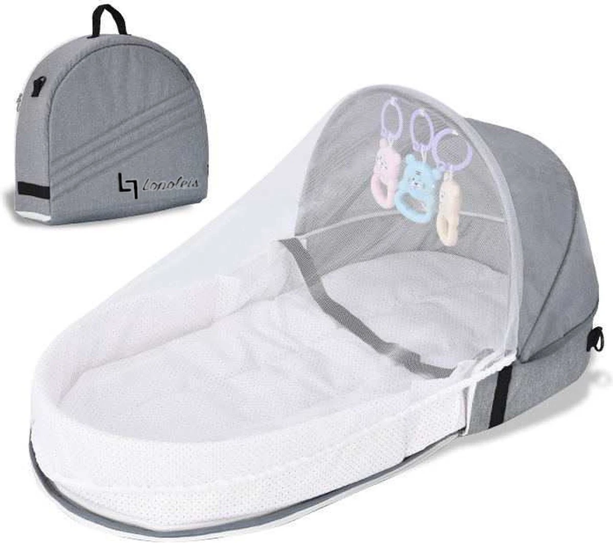 Lopoleis Campingbedje – Campingbedje Met Matras – Òpvouwbaar – Baby Tentje – Grijs Lopoleis Campingbedje – Campingbedje Met Matras – Òpvouwbaar – Baby Tentje – Grijs -Baby Verzorging