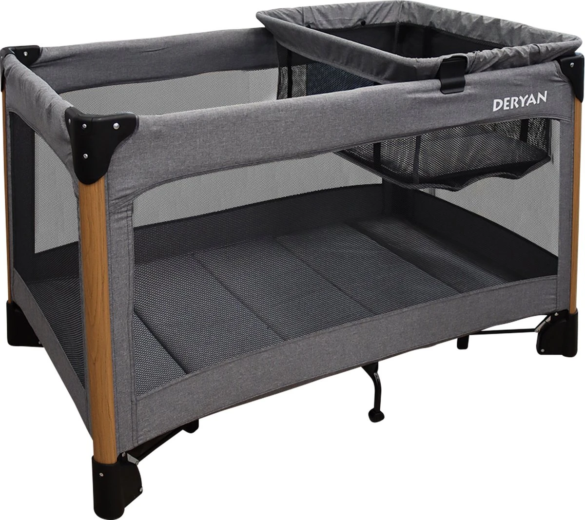 Deryan Luxe Campingbed Compleet - 120x60cm - Bodemverhoger - Verschoonblad - Opbergmand - Grijs Deryan Luxe Campingbed Compleet - 120x60cm - Bodemverhoger - Verschoonblad - Opbergmand - Grijs -Baby Verzorging 1200x1067 1