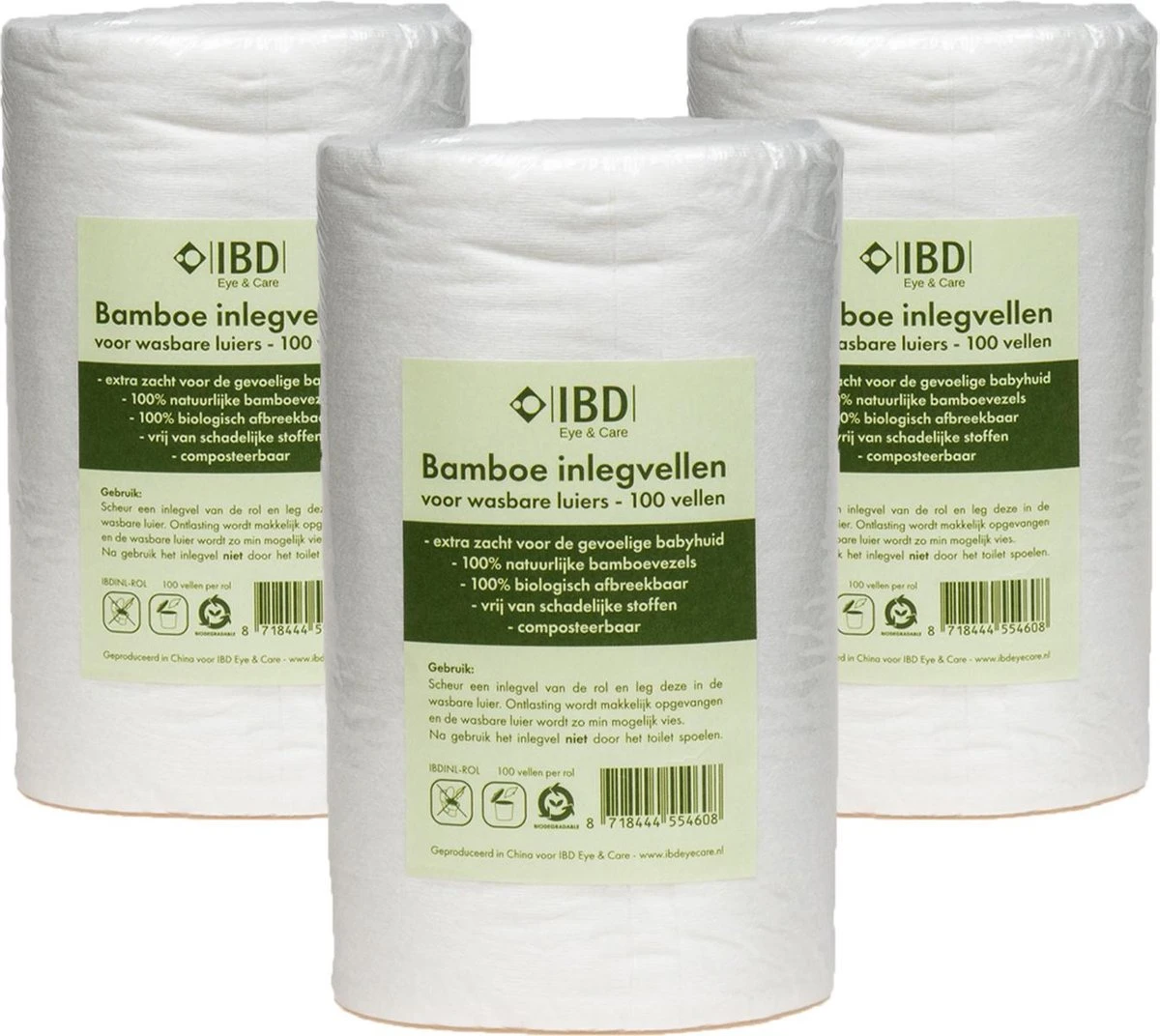 Bamboe Inlegvellen Wasbare Luiers - 300 inlegvellen - 3 rollen Bamboe Inlegvellen Wasbare Luiers - 300 Inlegvellen - 3 Rollen -Baby Verzorging 1200x1072 1