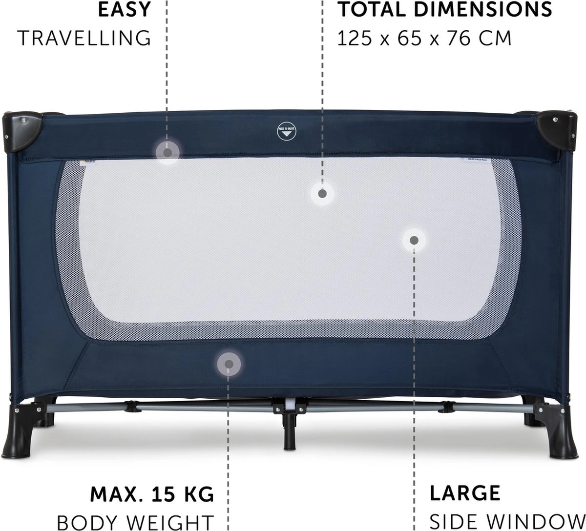 Hauck Dream N Play Plus Campingbedje - Navy Hauck Dream N Play Plus Campingbedje - Navy -Baby Verzorging