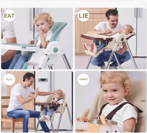 Tissy® 2 In 1 Eetstoel / Kinderstoel – Roze/Wit – Inklapbare Eetstoel Met Speeltafel -Baby Verzorging 1200x1091 3