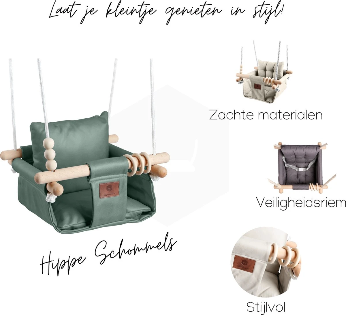 Baby / Kinder Schommel voor binnen of buiten! - Luxe Baby Swing ZeeGroen - Schommelstoel inclusief Zachte Kussens en Bevestigingsmaterialen Baby / Kinder Schommel Voor Binnen Of Buiten! - Luxe Baby Swing ZeeGroen - Schommelstoel Inclusief Zachte Kussens En Bevestigingsmaterialen -Baby Verzorging 1200x1092 4