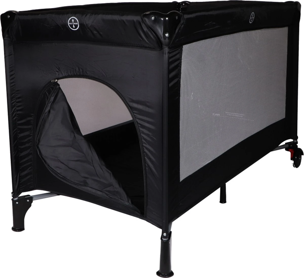 Ding Deluxe Black Campingbedje incl. Bodemverhoger Ding Deluxe Black Campingbedje Incl. Bodemverhoger -Baby Verzorging 1200x1099 2