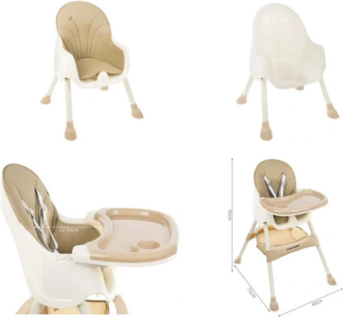 Kinderstoel 3 in 1 - 5 punts veiligheidsgordel - Beige Kinderstoel 3 In 1 - 5 Punts Veiligheidsgordel - Beige -Baby Verzorging 1200x1110 4