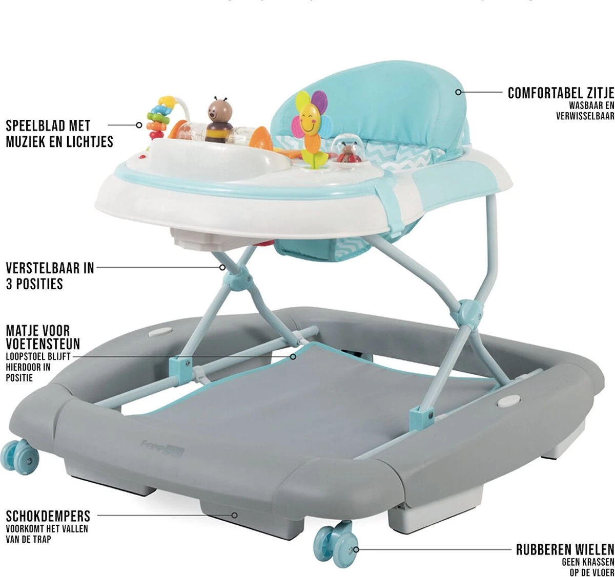 Loopstoel FreeOn Happy Piano Roze (incl. Schommelfunctie) Loopstoel FreeOn Happy Piano Roze (incl. Schommelfunctie) -Baby Verzorging 1200x1127 5