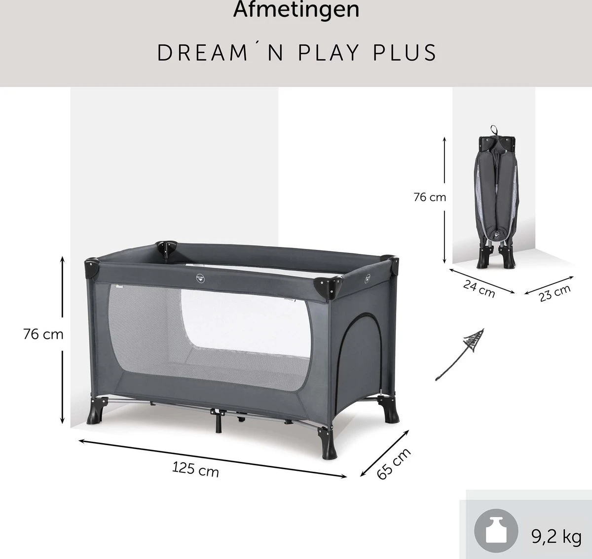 Hauck Dream N Play Plus Campingbedje Set - Met Matras en Muggennet - Grijs Hauck Dream N Play Plus Campingbedje Set - Met Matras En Muggennet - Grijs -Baby Verzorging 1200x1134 1