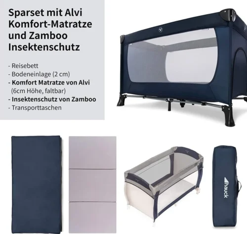 Hauck Dream N Play Plus Campingbedje Set - Met Matras En Muggennet - Navy -Baby Verzorging 1200x1136 2