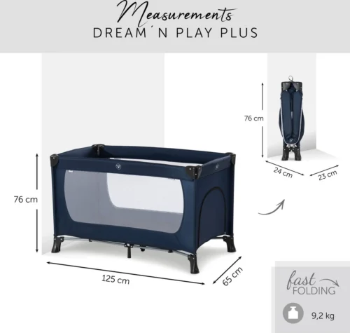 Hauck Dream N Play Plus Campingbedje - Navy 9 Hauck Dream N Play Plus Campingbedje - Navy -Baby Verzorging 1200x1139
