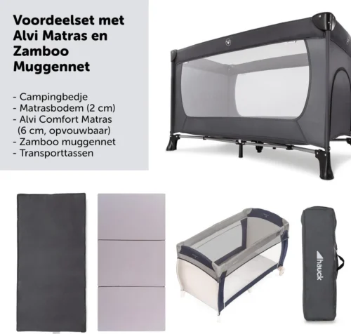 Hauck Dream N Play Plus Campingbedje Set - Met Matras En Muggennet - Grijs 14 Hauck Dream N Play Plus Campingbedje Set - Met Matras En Muggennet - Grijs -Baby Verzorging 1200x1142