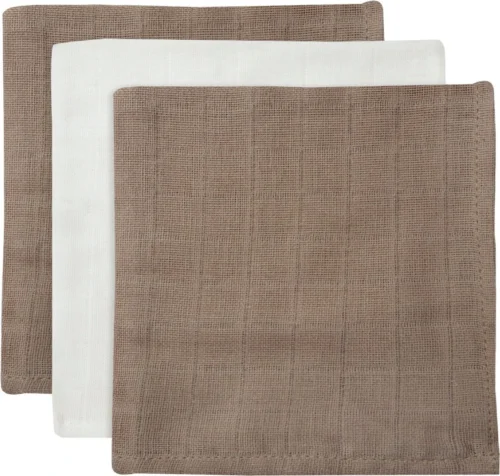 Jollein Baby Hydrofiel Monddoekje Bamboe Katoen - Biscuit/Ivory - 3 Stuks