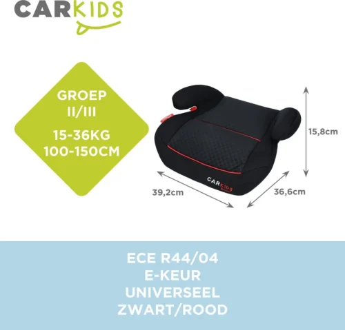 Carkids Auto Zitverhoger Zwart En Rood | Autostoel Groep 2-3 | Kinderen Van 3,5-12 Jaar | 15-36 Kg -Baby Verzorging 1200x1150 10