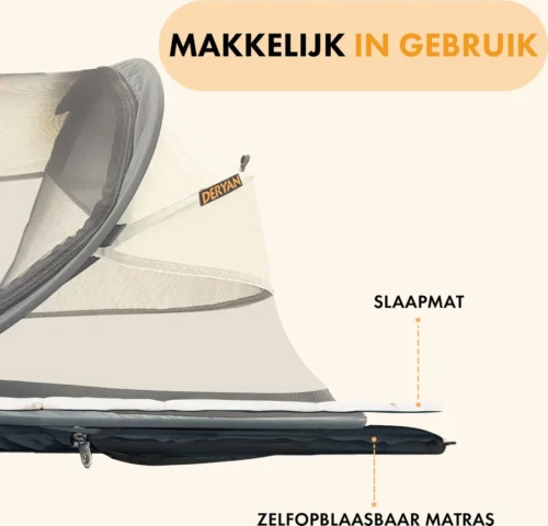 Deryan Baby Luxe Campingbedje – Inclusief Zelfopblaasbare Matras - Cream -Baby Verzorging 1200x1151 2