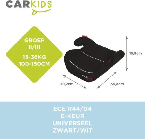 Carkids Auto Zitverhoger Zwart En Wit | Autostoel Groep 2-3 | Kinderen Van 3,5-12 Jaar | 15-36 Kg 5 Carkids Auto Zitverhoger Zwart En Wit | Autostoel Groep 2-3 | Kinderen Van 3,5-12 Jaar | 15-36 Kg -Baby Verzorging 1200x1152 2