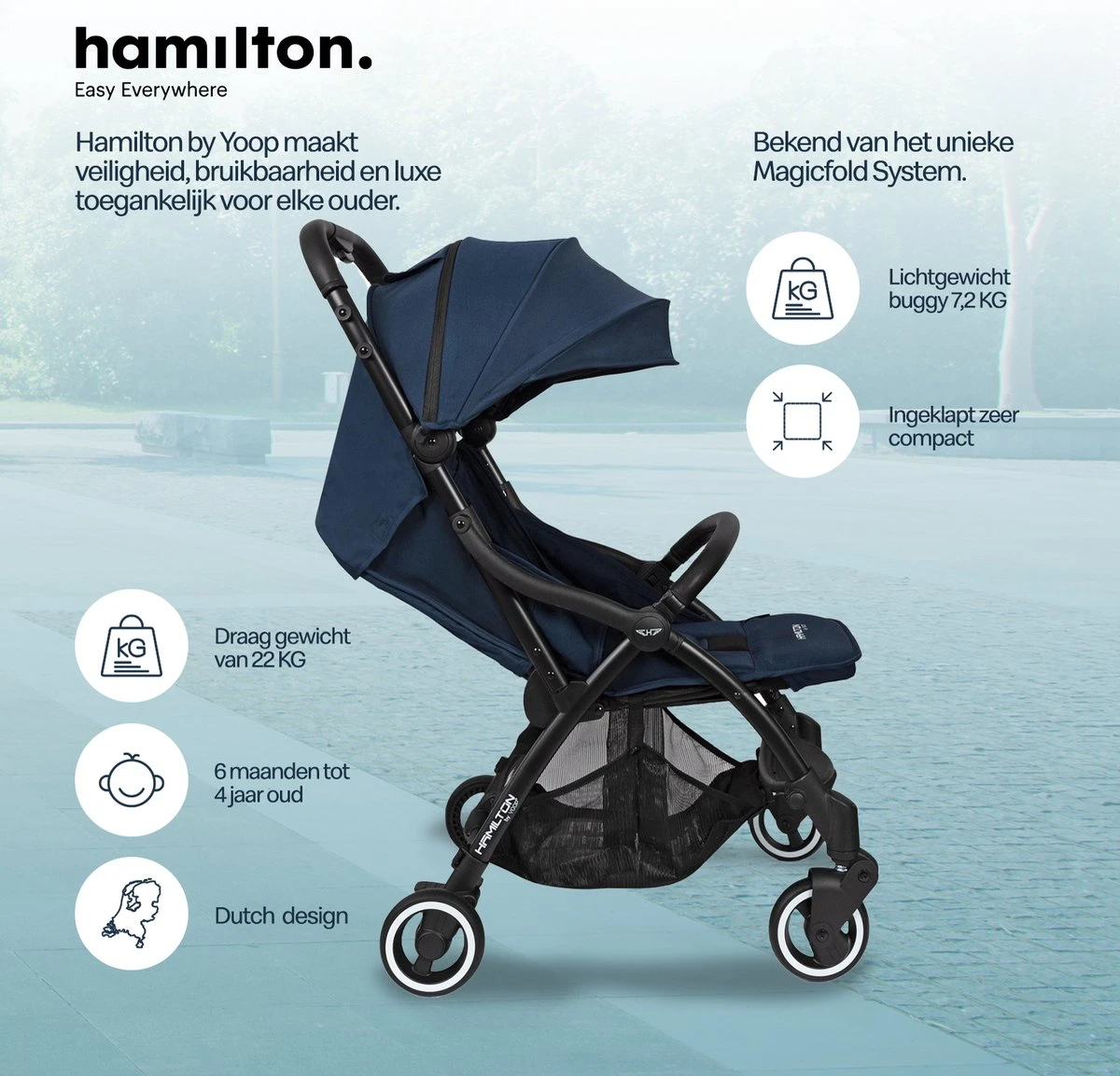 Hamilton by Yoop One Prime X1 Buggy - Premium Stroller met One Hand Folding Technologie - Blauw - Lichte, Verstelbare en Wendbare Kinderwagen met vele Gemakken Hamilton By Yoop One Prime X1 Buggy - Premium Stroller Met One Hand Folding Technologie - Blauw - Lichte, Verstelbare En Wendbare Kinderwagen Met Vele Gemakken -Baby Verzorging 1200x1153 4