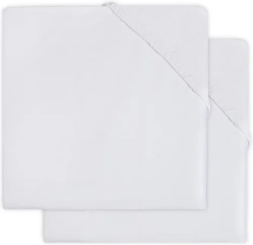 Jollein Baby Hoeslaken Wieg Katoen 40x80/90cm - Wit - 2 Stuks