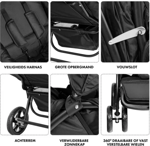 Deryan Luxe Elena Dubbele Buggy- Duo Buggy – Tandem Buggy – Compact En Lichtgewicht -Baby Verzorging 1200x1168