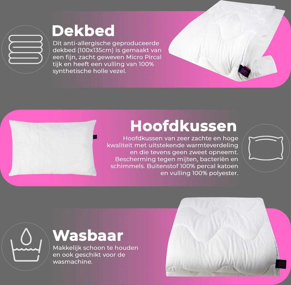 Kinderdekbed 2 in 1 KledingDroom® - 135x100 cm dekbed + 40x60 kussen - Anti-allergisch wasbaar Kinderdekbed 2 In 1 KledingDroom® - 135x100 Cm Dekbed + 40x60 Kussen - Anti-allergisch Wasbaar -Baby Verzorging 1200x1172 1