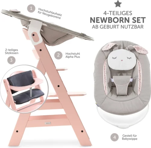 Hauck Alpha Plus Kinderstoel Newborn Set Met Bouncer Powder Bunny - Roze -Baby Verzorging 1200x1174 7