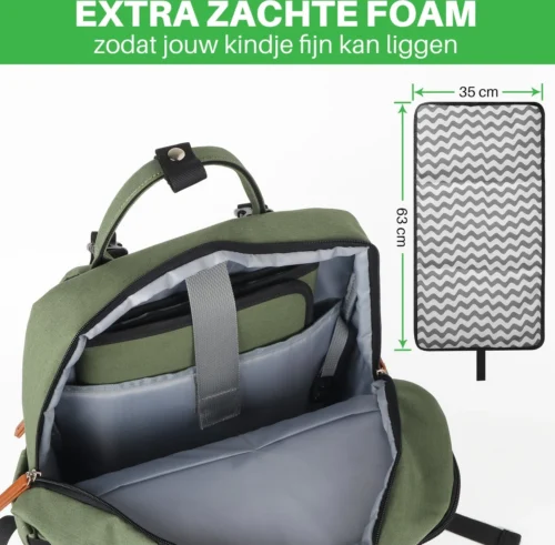 Brisby Slijtvaste Luiertas – Verzorgingstas – Met Buggymontage - Groen 10 Brisby Slijtvaste Luiertas – Verzorgingstas – Met Buggymontage - Groen -Baby Verzorging 1200x1179 5